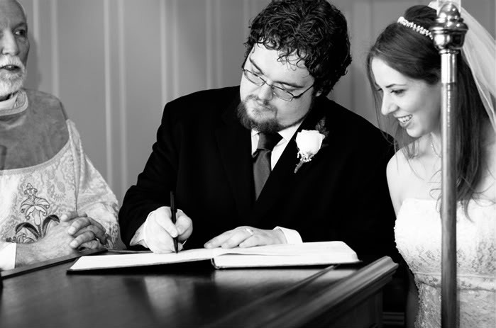 signing the wedding book