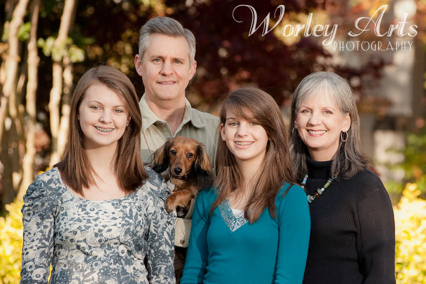 holiday family with dog